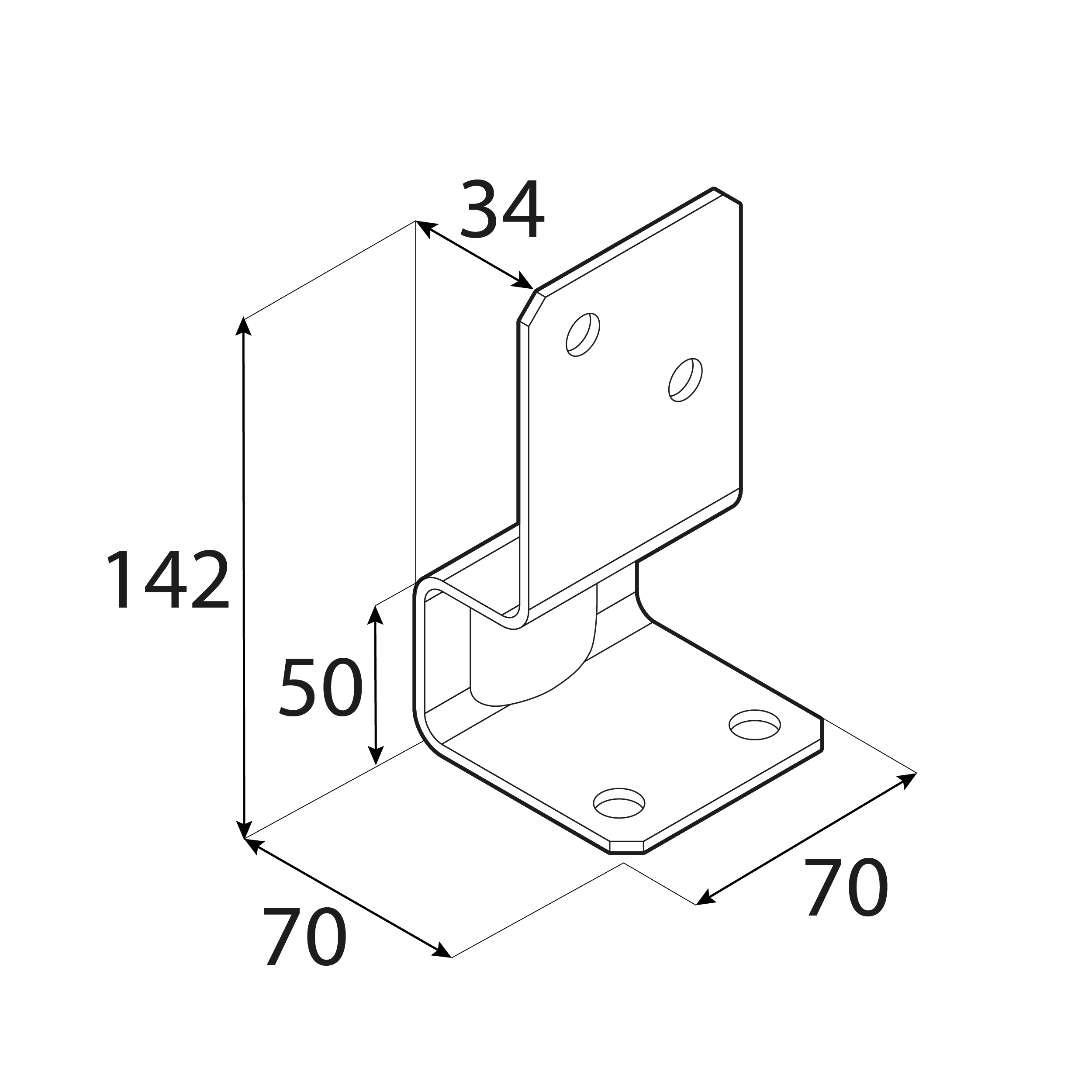 Podstawa słupa kotwa typ U z odsadzeniem wielopunktowa - PSSOZ | 80 mm | Srebrny Podstawa słupa kotwa typ U z odsadzeniem wielopunktowa - PSSOZ | 80 mm | Srebrny